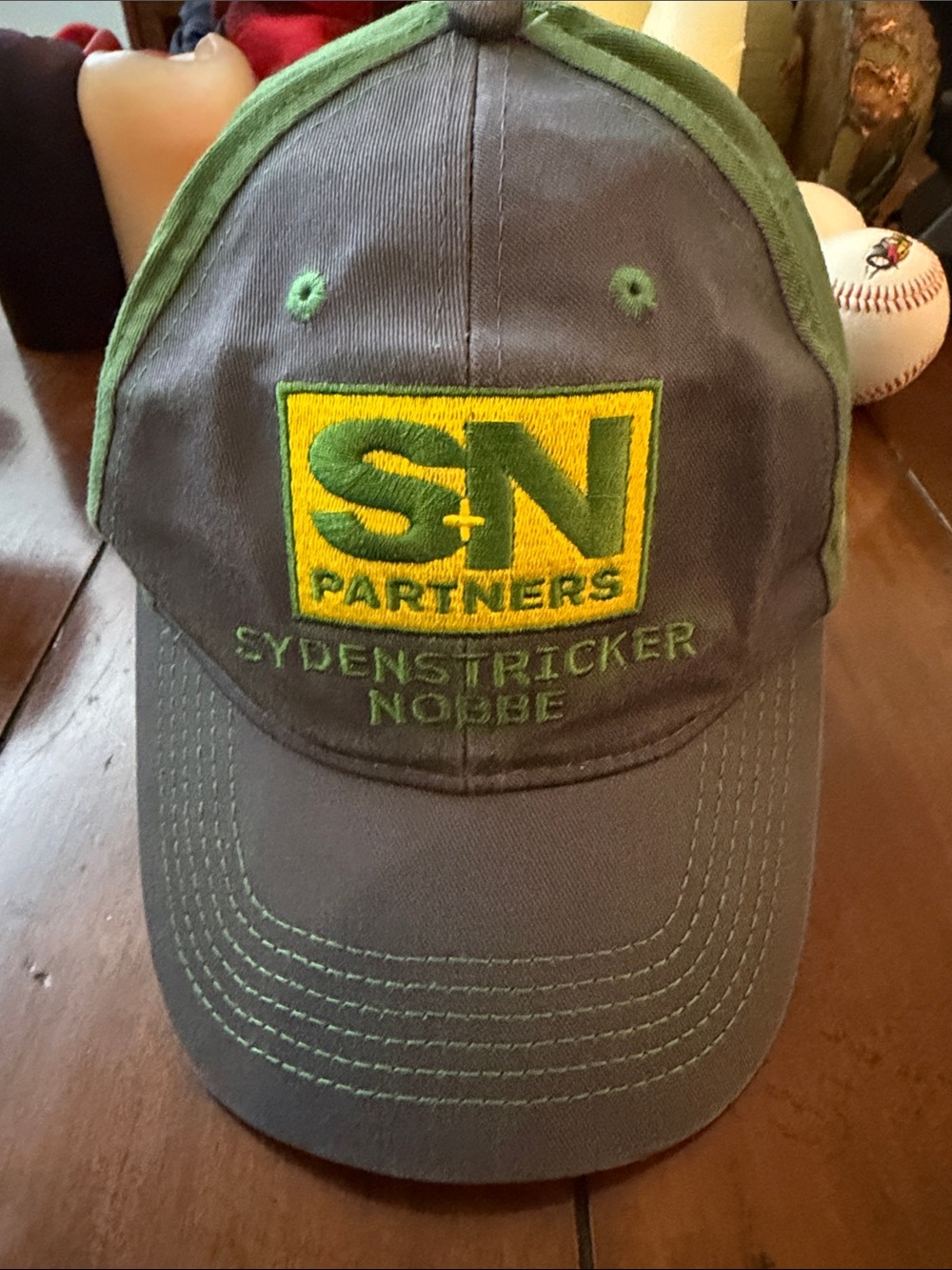 SN Partners Gray & Green Baseball Cap by